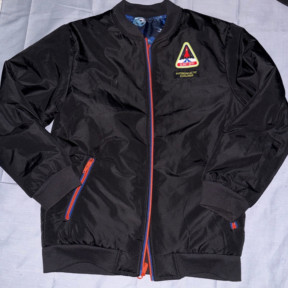 Kids Reversible Space/Black Puffer Jacket